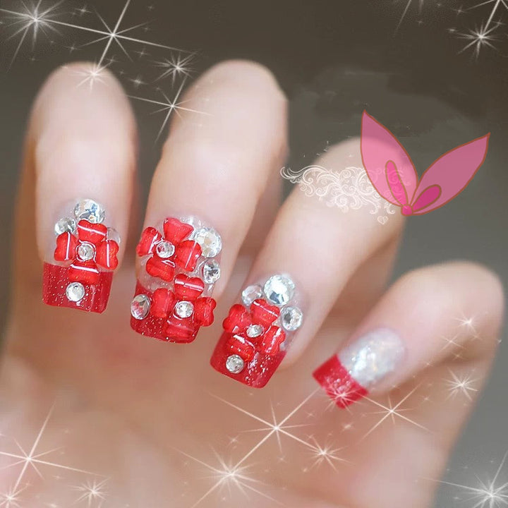 Glamorous Rhinestone-Embellished Press-On Nail Tips