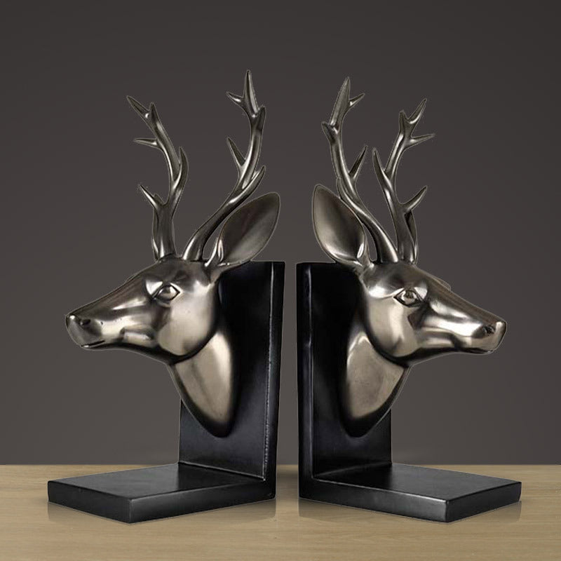 Elegant Deer Head Bookends