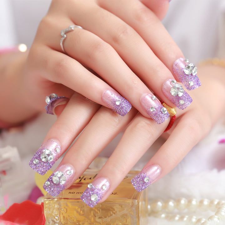 Glamorous Rhinestone-Embellished Press-On Nail Tips