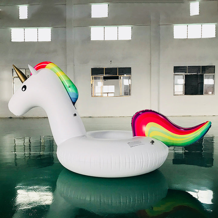 Ladies inflatable unicorn swimming ring with colorful design Kalsten