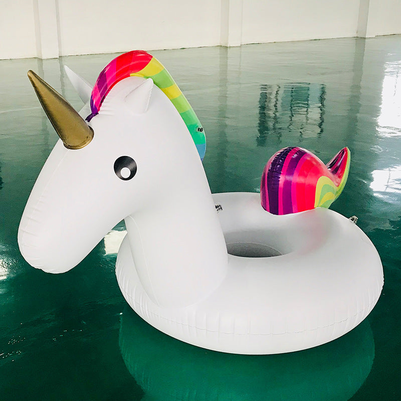 Ladies inflatable unicorn swimming ring with colorful design Kalsten