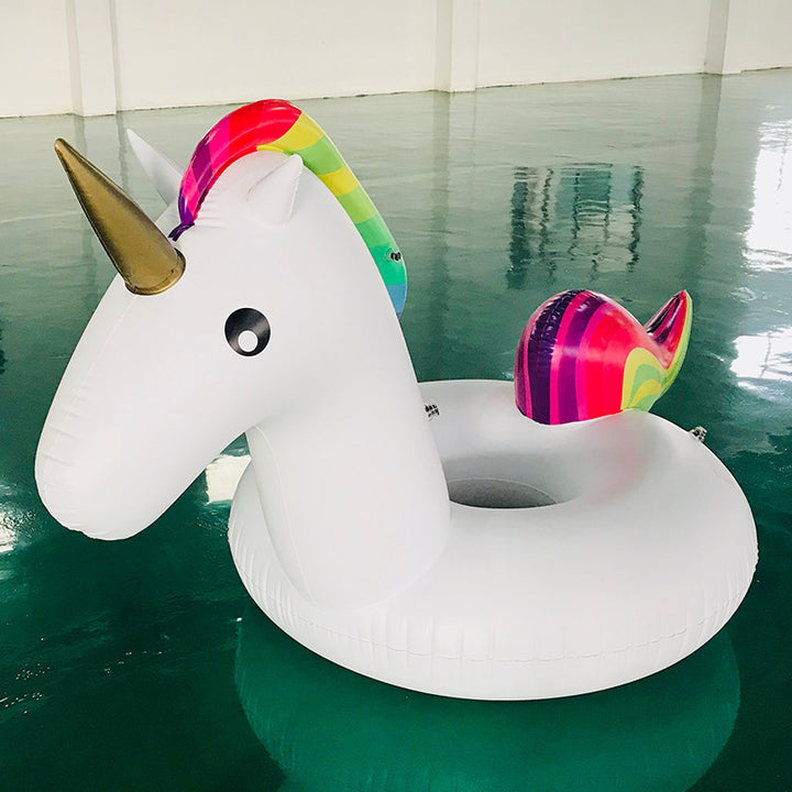 Ladies inflatable unicorn swimming ring with colorful design Kalsten