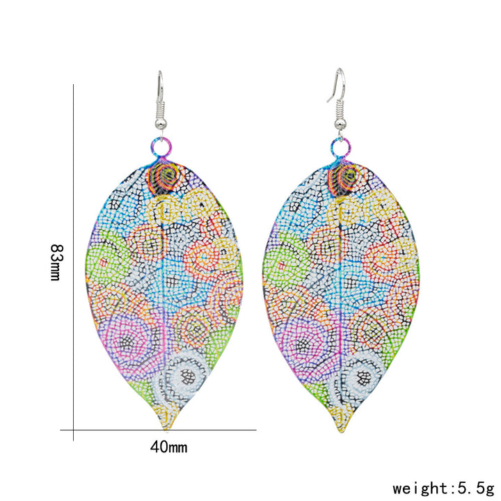 Colorful Leaf-Inspired Dangle Earrings Kalsten
