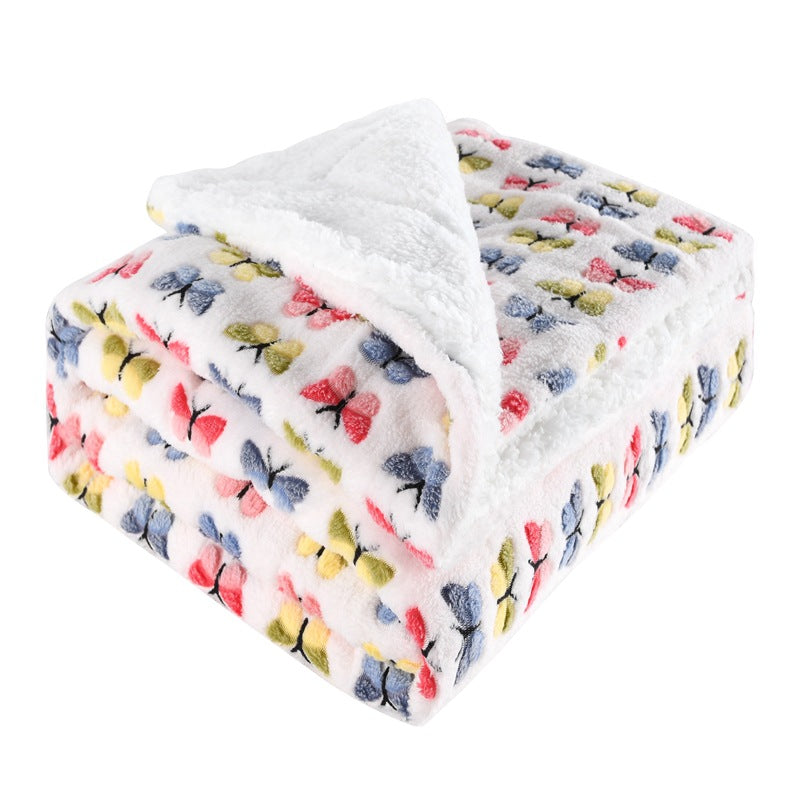 Women's soft and fluffy blanket with colorful butterfly pattern Kalsten