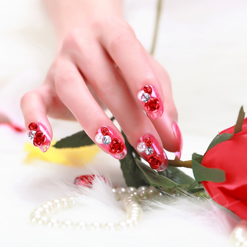 Decorative Floral Press-On Nails