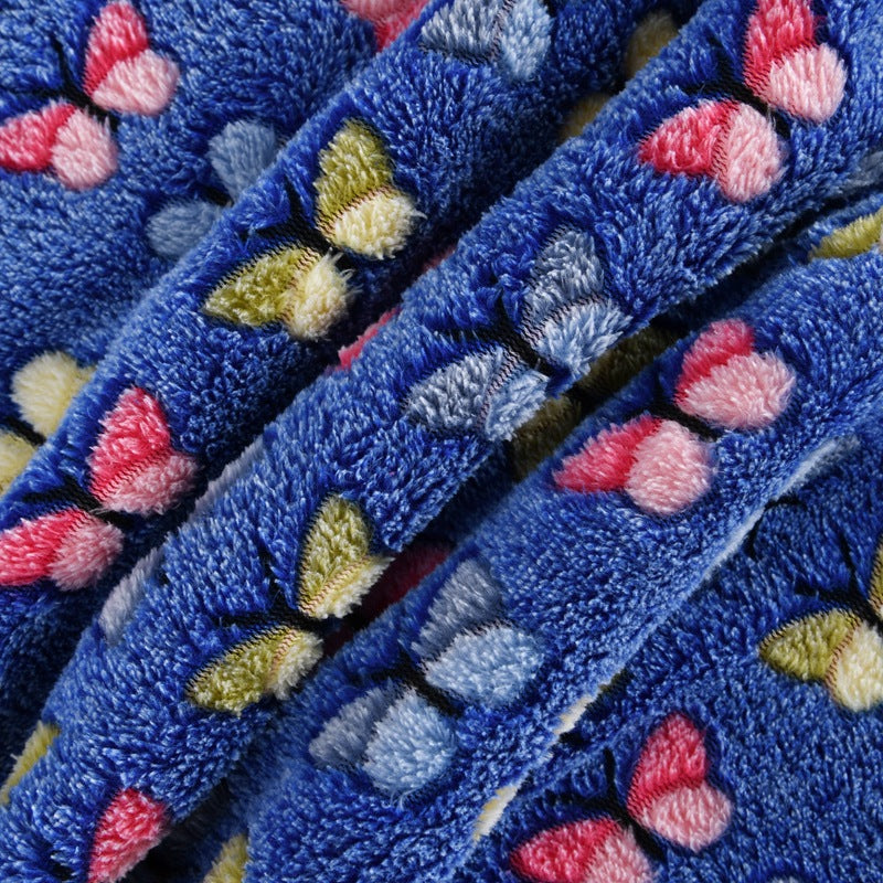 Women's soft and fluffy blanket with colorful butterfly pattern Kalsten