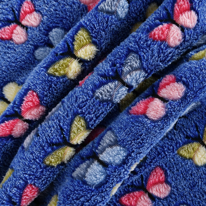 Women's soft and fluffy blanket with colorful butterfly pattern Kalsten