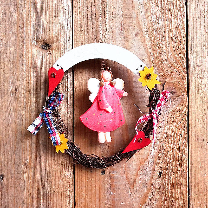Decorative Wreath with Angel Figure