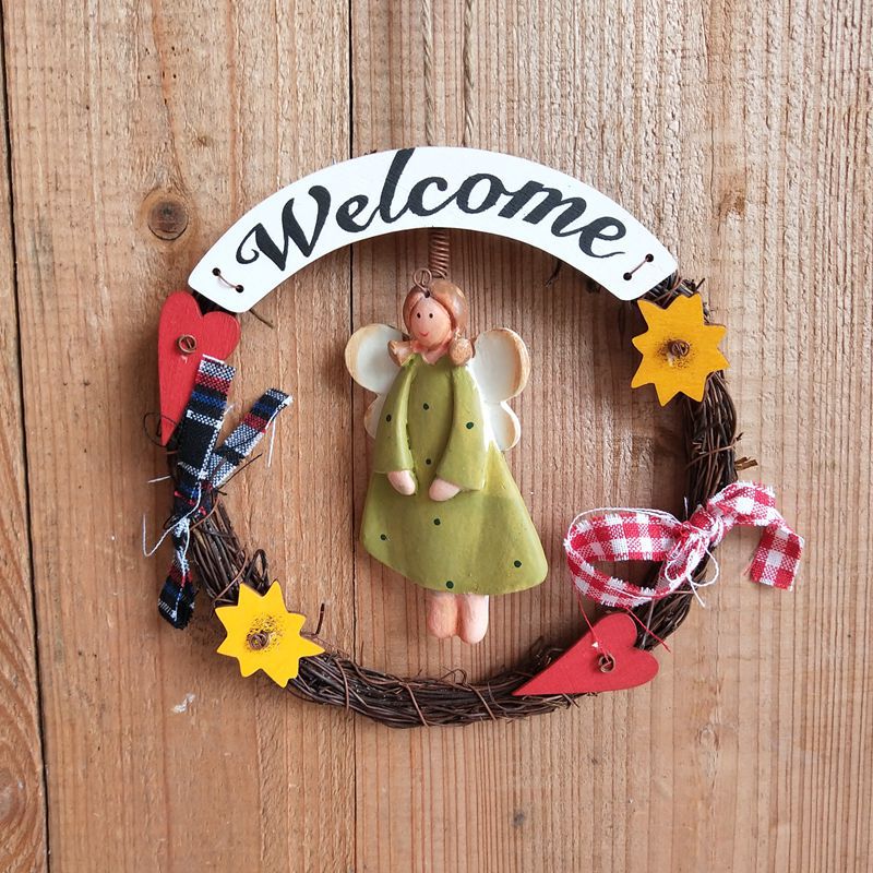 Decorative Wreath with Angel Figure