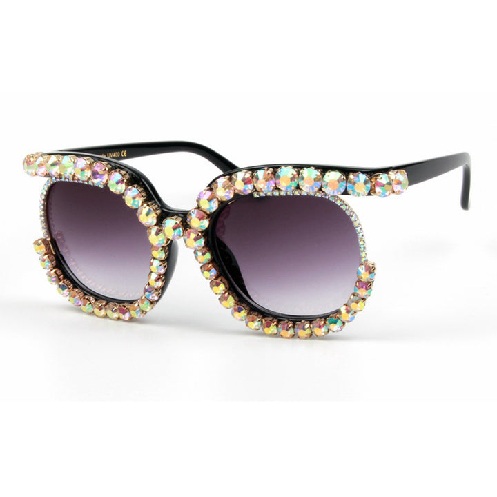 Women's stylish oversized sunglasses with sparkling rhinestone applications Kalsten