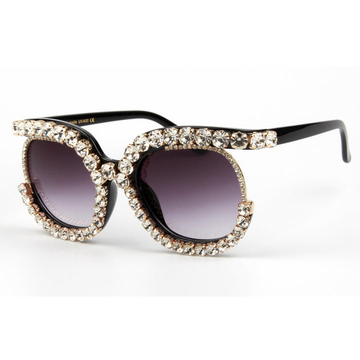 Women's stylish oversized sunglasses with sparkling rhinestone applications Kalsten
