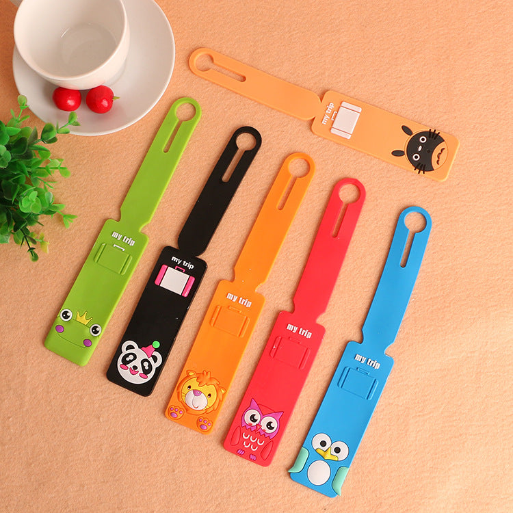 silicone cartoon animal luggage strap with hidden ID card pocket Kalsten