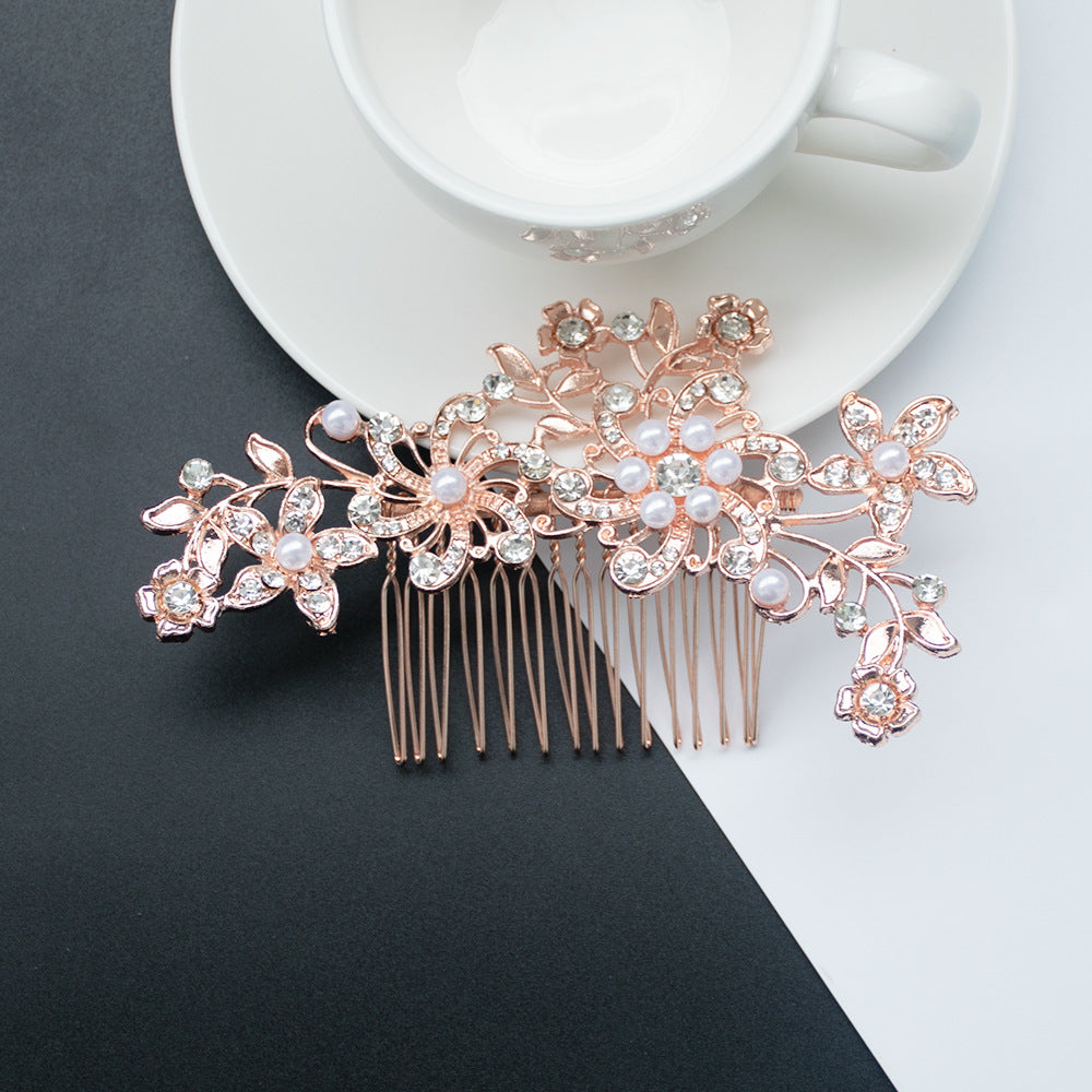 Floral Rhinestone Hair Comb Kalsten