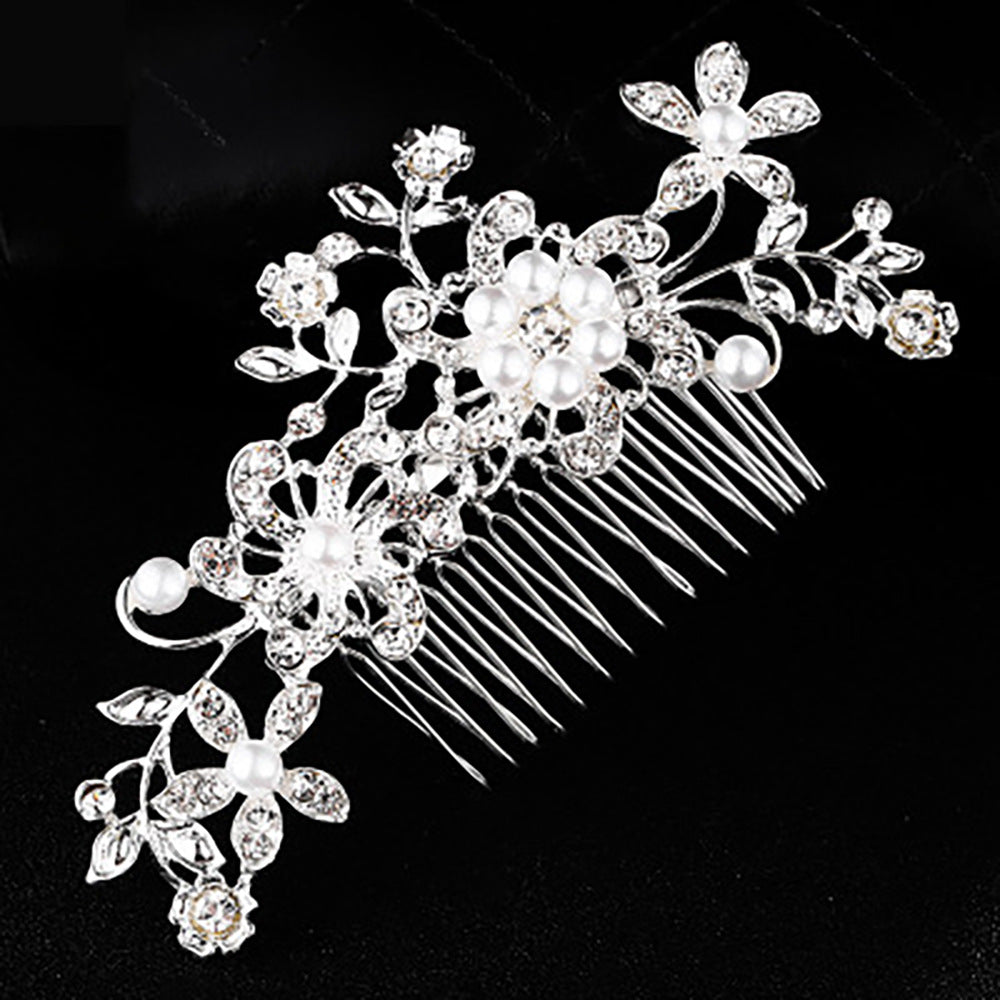 Floral Rhinestone Hair Comb Kalsten