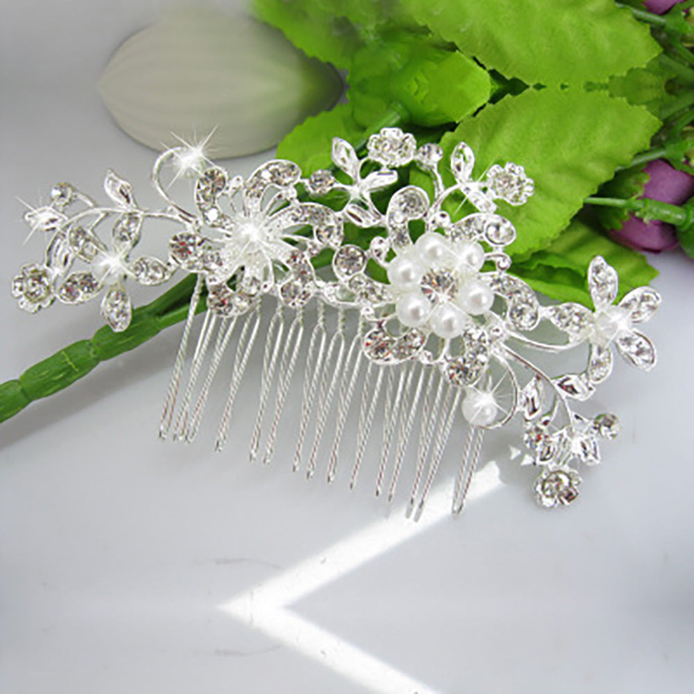 Floral Rhinestone Hair Comb Kalsten