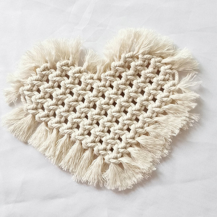 Decorative Macramé Heart-Shaped Trivet Kalsten