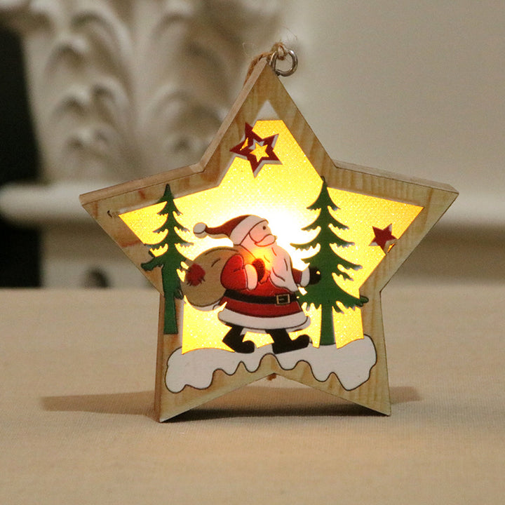 Illuminated Wooden Christmas Ornament Kalsten