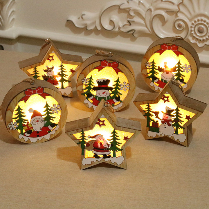 Illuminated Wooden Christmas Ornament Kalsten