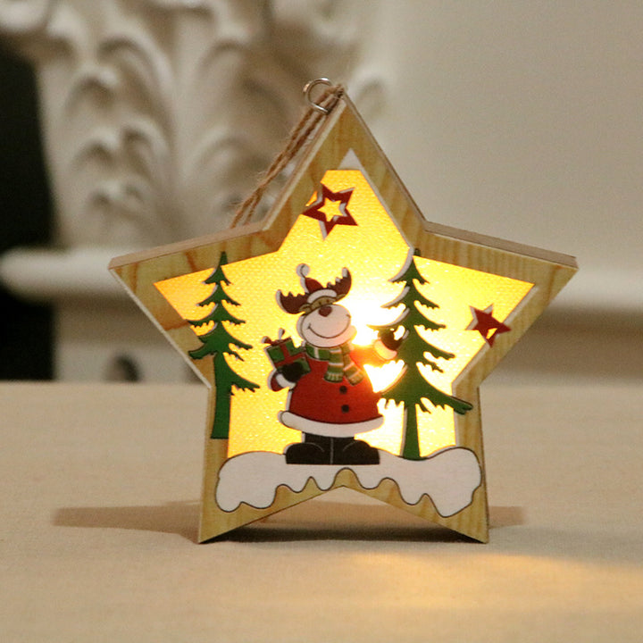 Illuminated Wooden Christmas Ornament Kalsten