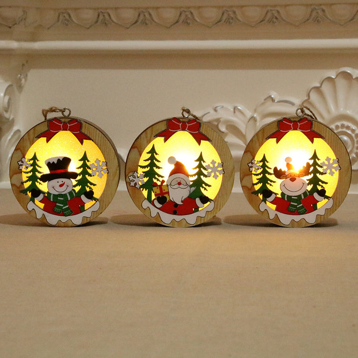 Illuminated Wooden Christmas Ornament Kalsten
