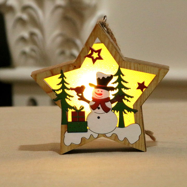 Illuminated Wooden Christmas Ornament Kalsten