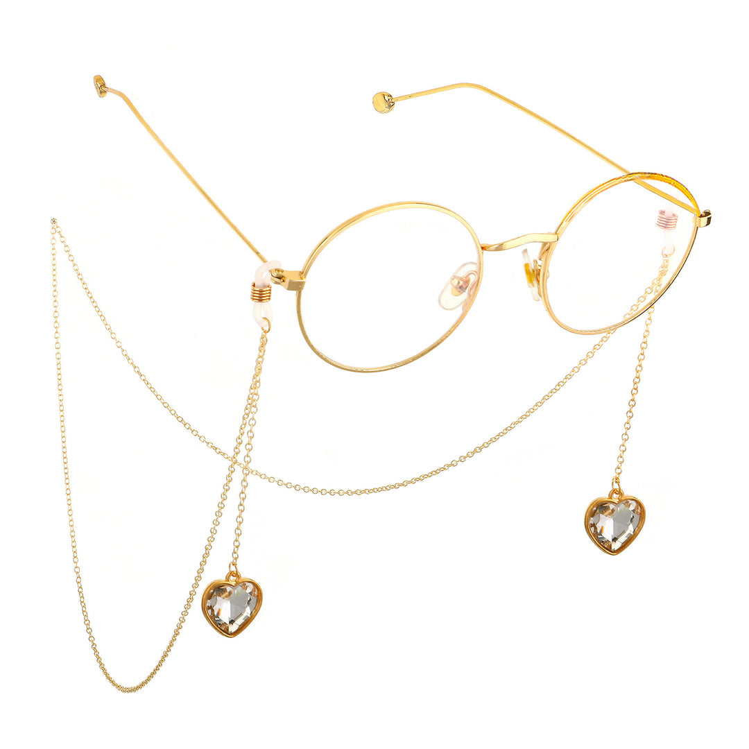 Heart-Shaped Crystal Accent Eyewear Holder Kalsten
