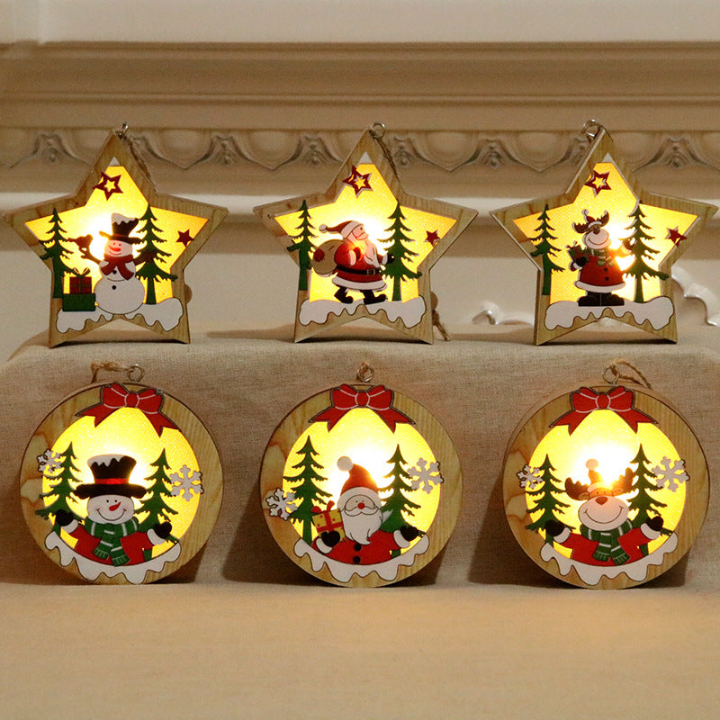 Illuminated Wooden Christmas Ornament Kalsten