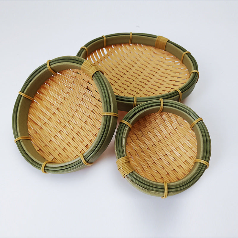 Handcrafted Round Woven Basket Set Kalsten