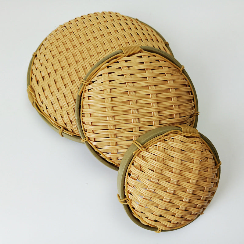 Handcrafted Round Woven Basket Set Kalsten