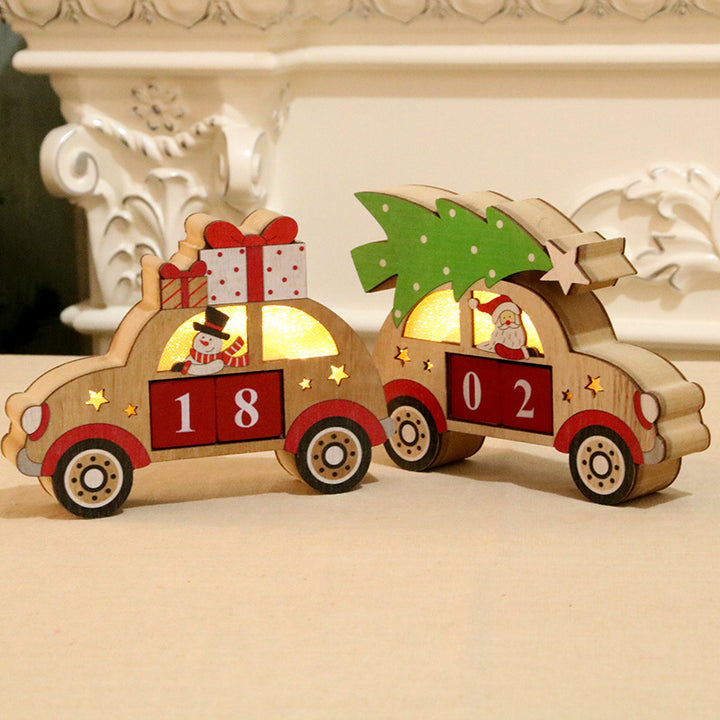 Decorative Wooden Christmas Car Figurine Kalsten