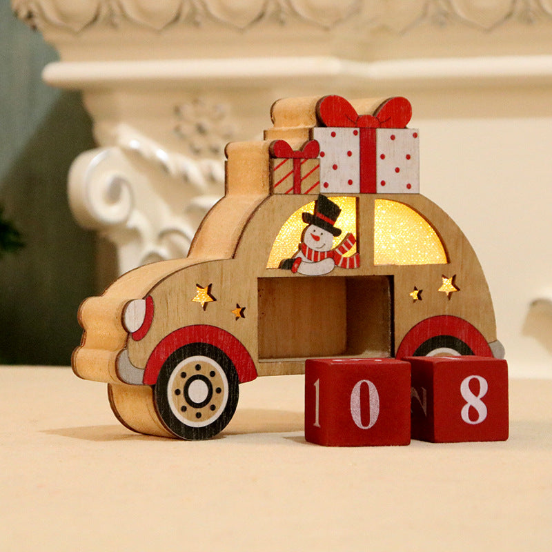 Decorative Wooden Christmas Car Figurine Kalsten