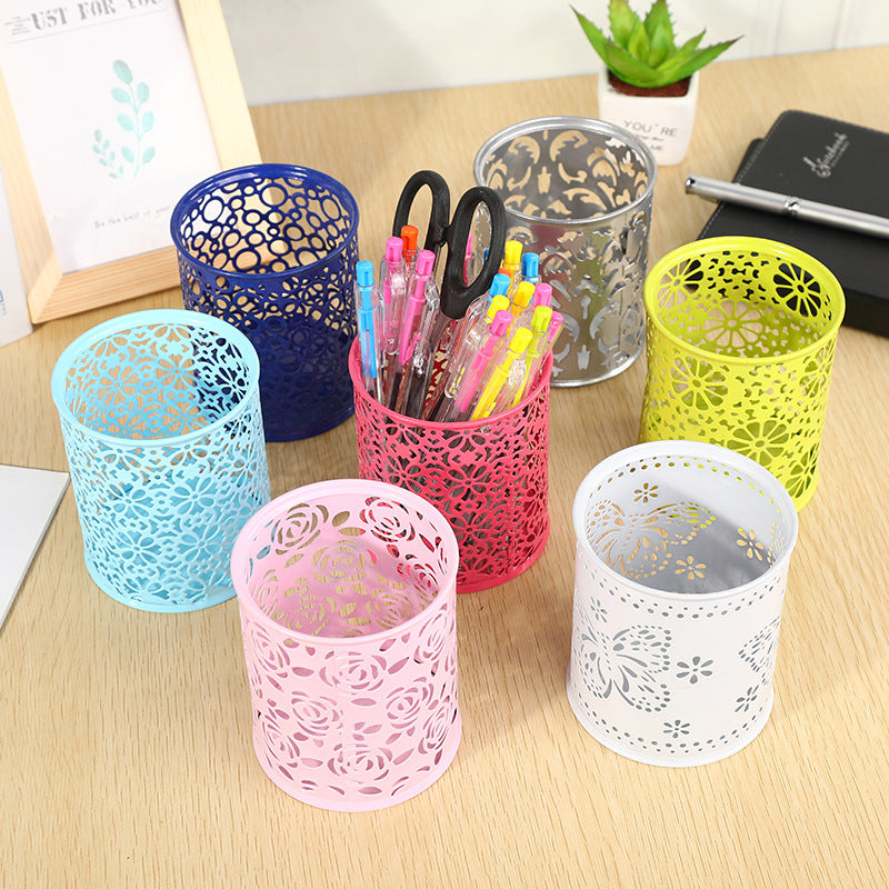 Floral Patterned Metal Pen Holder Kalsten