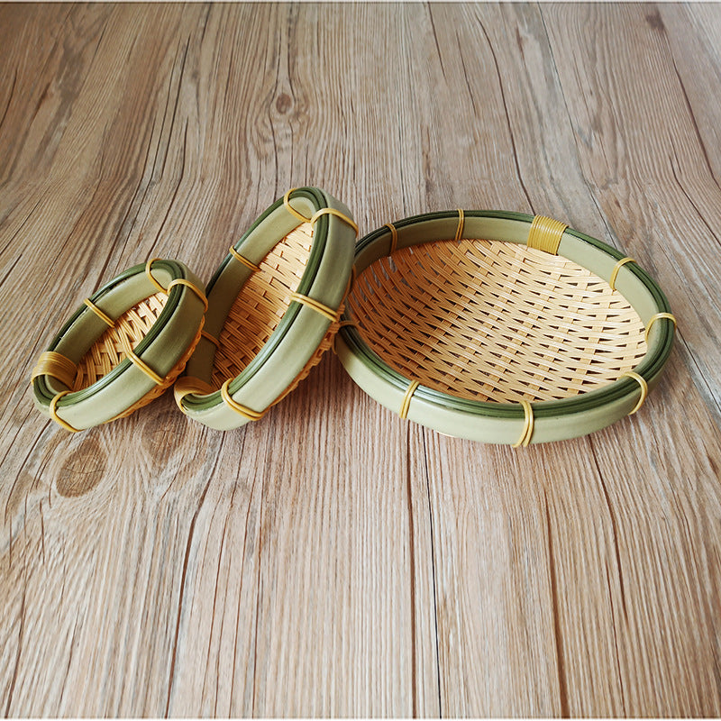 Handcrafted Round Woven Basket Set Kalsten