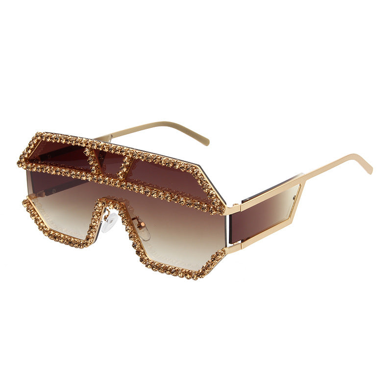 Women's stylish sunglasses with geometric frame and rhinestone embellishment Kalsten