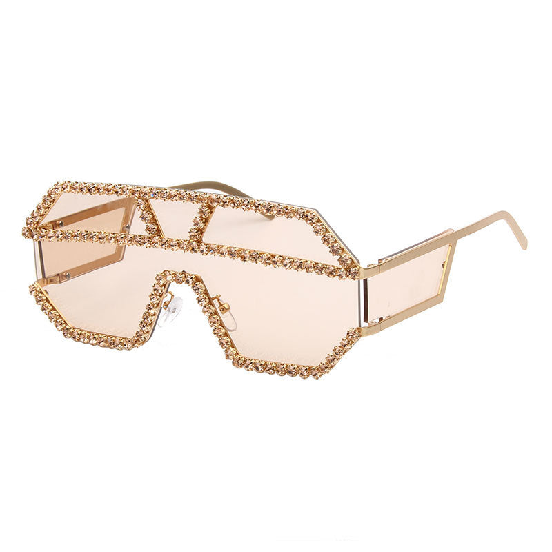 Women's stylish sunglasses with geometric frame and rhinestone embellishment Kalsten