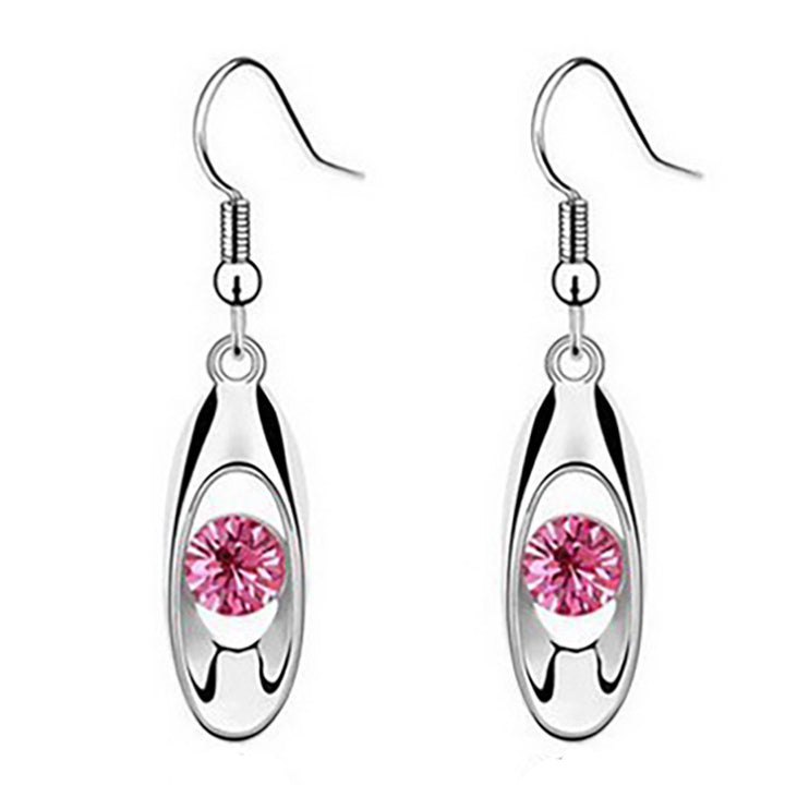 Elegant Crystal Oval Dangle Earrings Kalsten