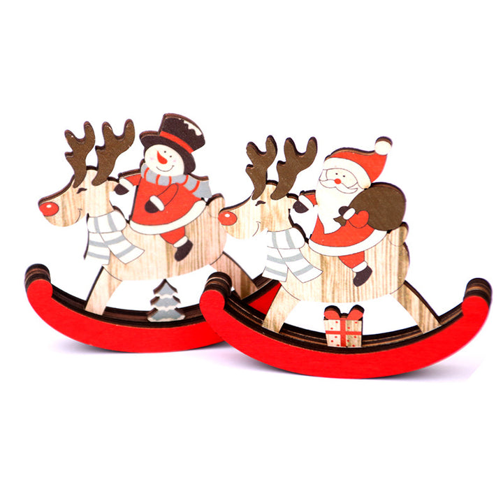 Decorative Wooden Reindeer and Snowman Figurine Kalsten
