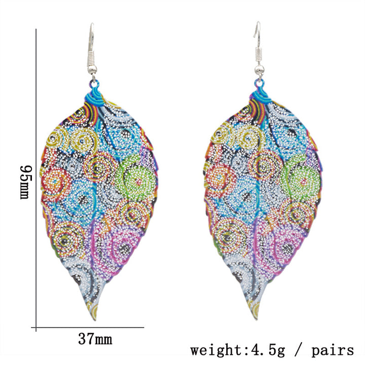 Artistic Leaf-Inspired Dangle Earrings Kalsten