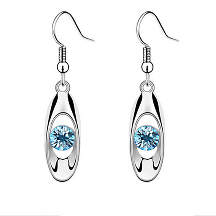 Elegant Crystal Oval Dangle Earrings Kalsten