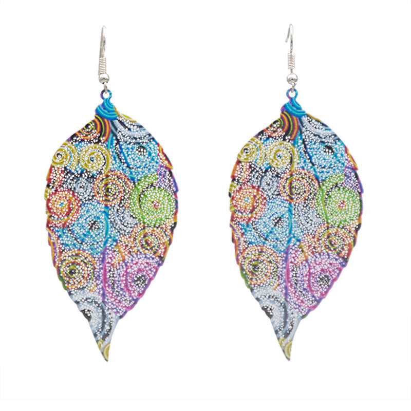 Artistic Leaf-Inspired Dangle Earrings Kalsten