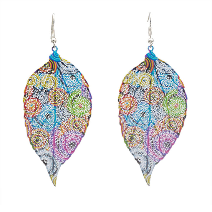 Artistic Leaf-Inspired Dangle Earrings Kalsten