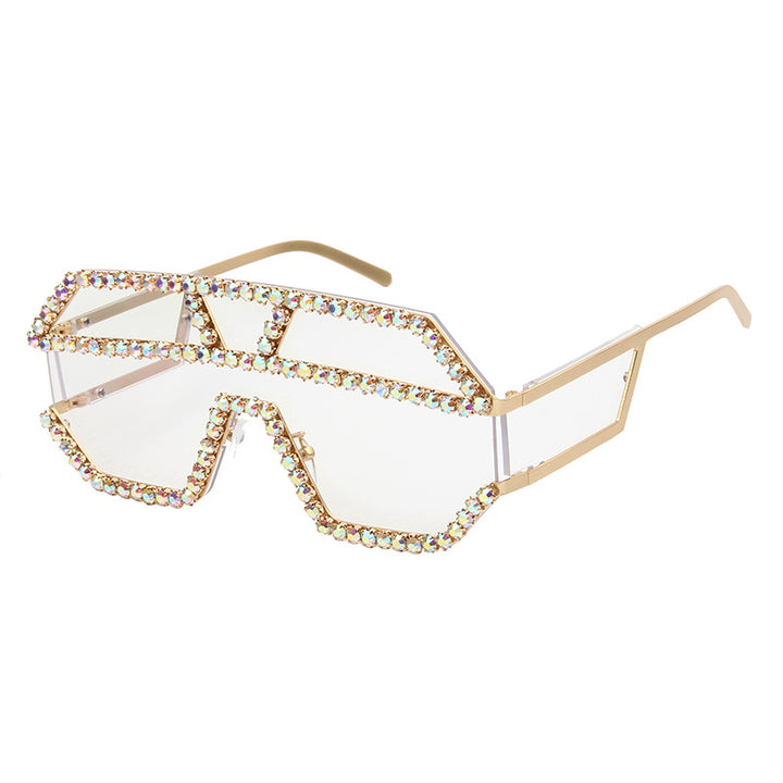 Women's stylish sunglasses with geometric frame and rhinestone embellishment Kalsten