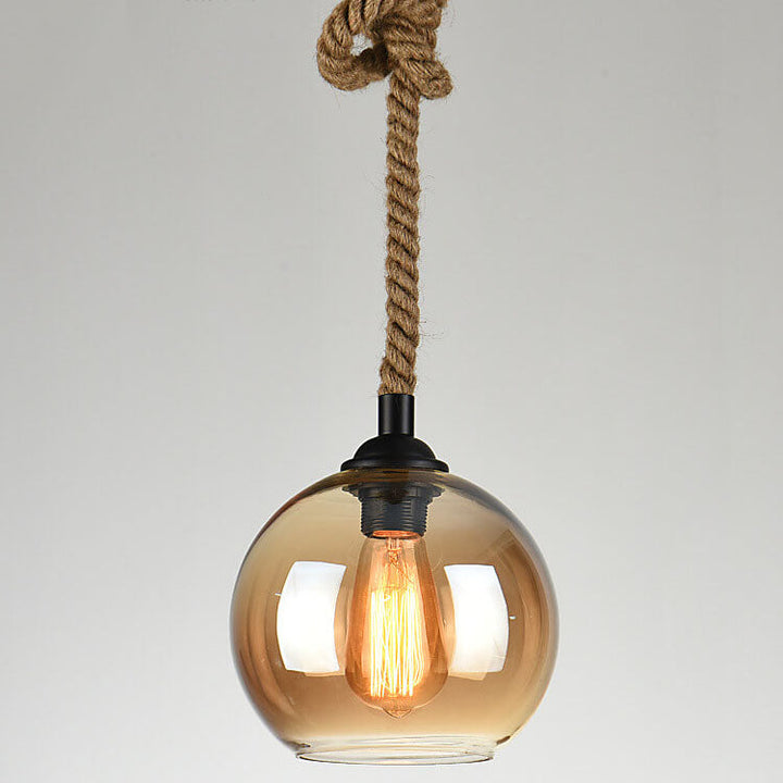 Pendant Light Glass Rope 9.8 in Adjustable Hallway Living Room Bedroom Modern Ceiling Lamp | Kalsten