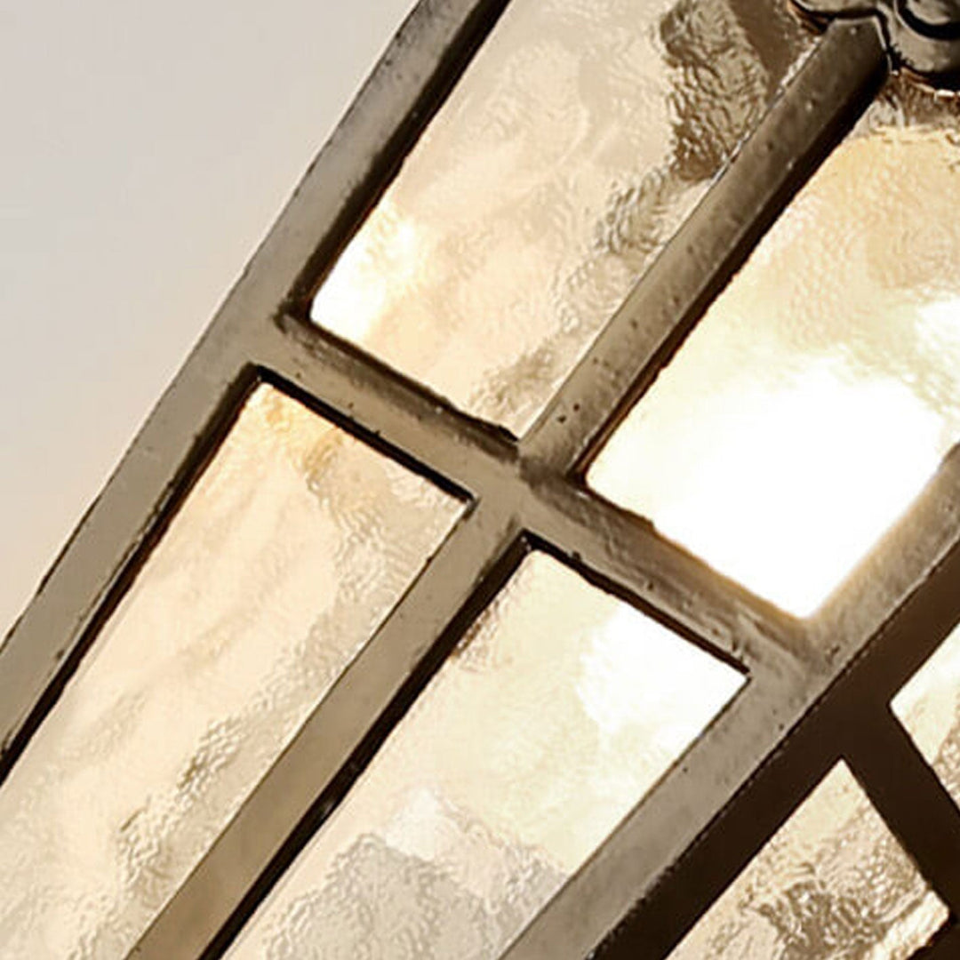 European Retro Glass Aluminum Lantern Outdoor Waterproof 1-Light Wall Sconce Lamp | Kalsten