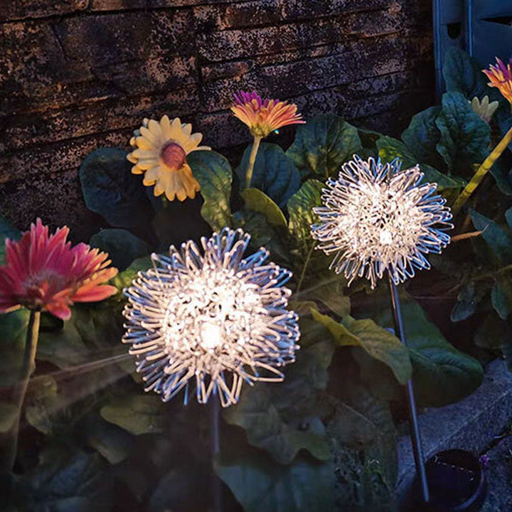 Solar Dandelion Aluminum Wire Globe Light LED Outdoor Waterproof Luminous Garden Insert Ground Landscape Light | Kalsten