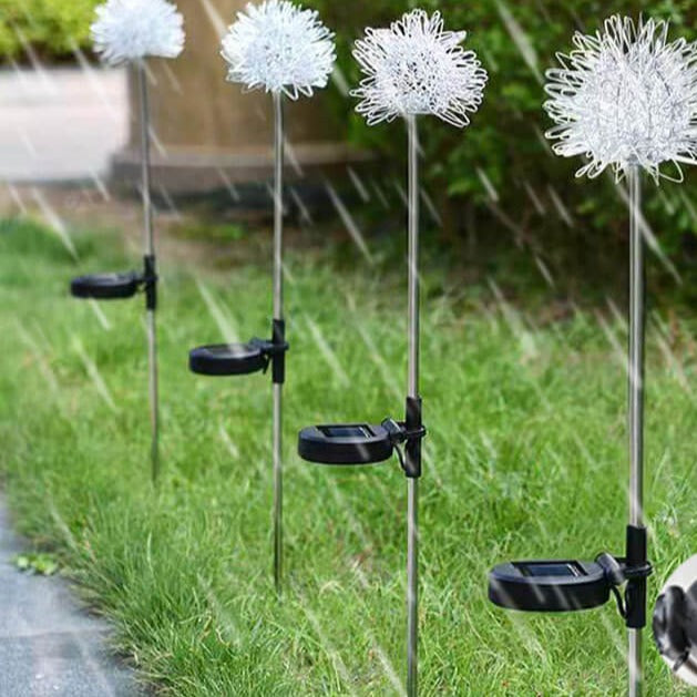 Solar Dandelion Aluminum Wire Globe Light LED Outdoor Waterproof Luminous Garden Insert Ground Landscape Light | Kalsten