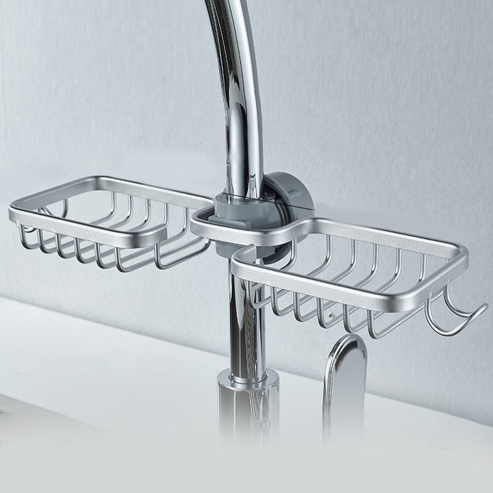 Kalsten | Shower holder for Shampoo & Soap – Stainless Aluminium – Silver or Black – No Drilling