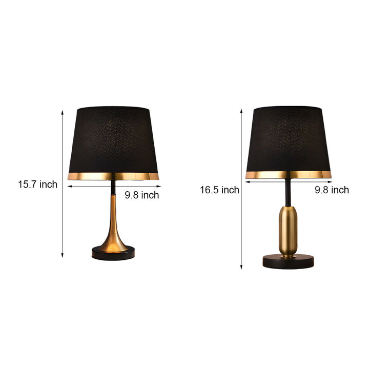 Vintage White/Black and Mid-Century Modern Brass Table Lamp | Kalsten
