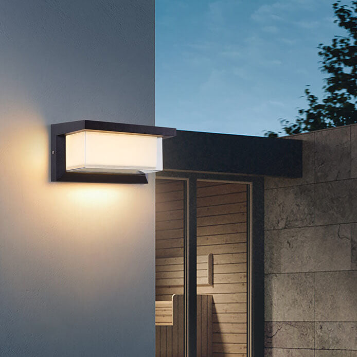 Modern Minimalist Solar Rectangle PC LED Outdoor Wall Sconce Lamp For Outdoor Patio | Kalsten