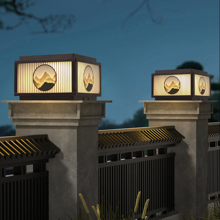 Modern Minimalist Solar Waterproof Square Aluminum Glass LED Post Head Light For Garden | Kalsten